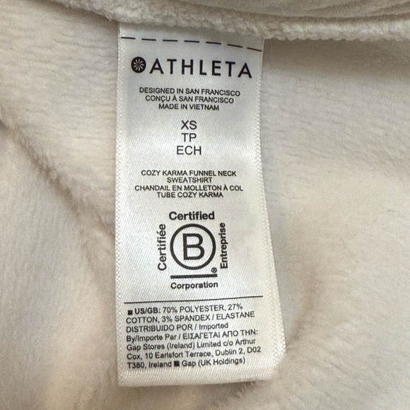 Athleta cozy karma funnel neck sweatshirt magnolia white women’s size XS - Picture 8 of 9